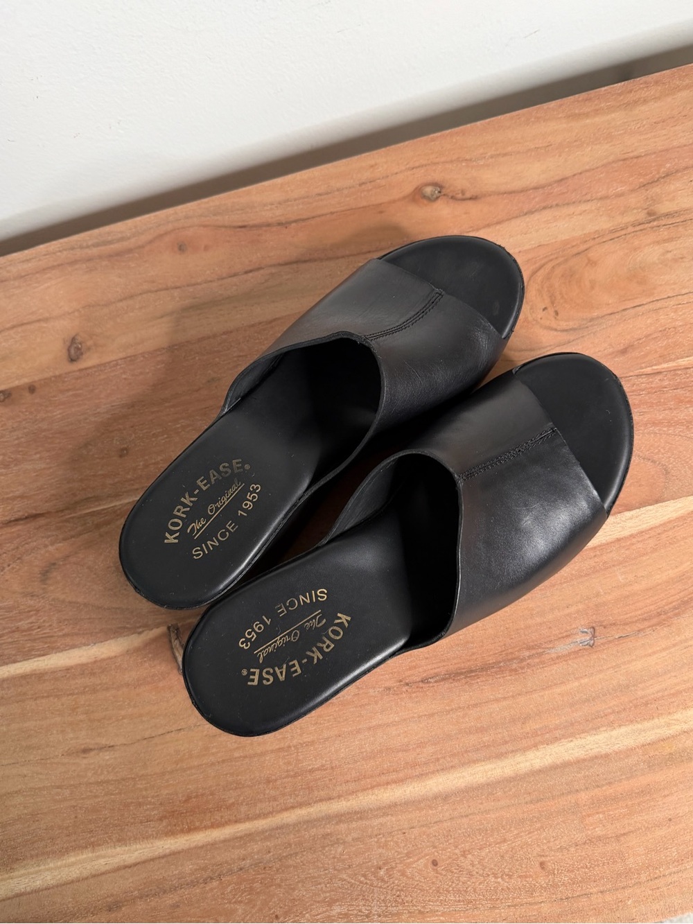 Kork-Ease Black Leather Platform Mule - Picture 2 of 5